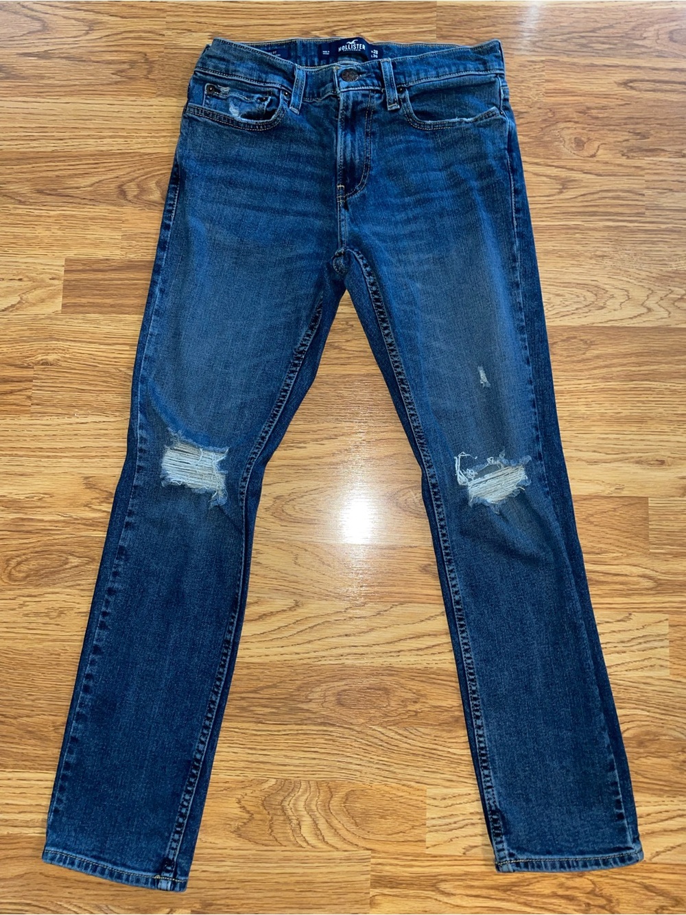 Hollister Epic Flex Skinny Fit Denim Jeans Men’s Size 28x30 Distressed Holes
